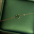 „Dream“-Sonnen-MALACHIT-1-DIAMANT-ROSÉGOLD-ARMBAND