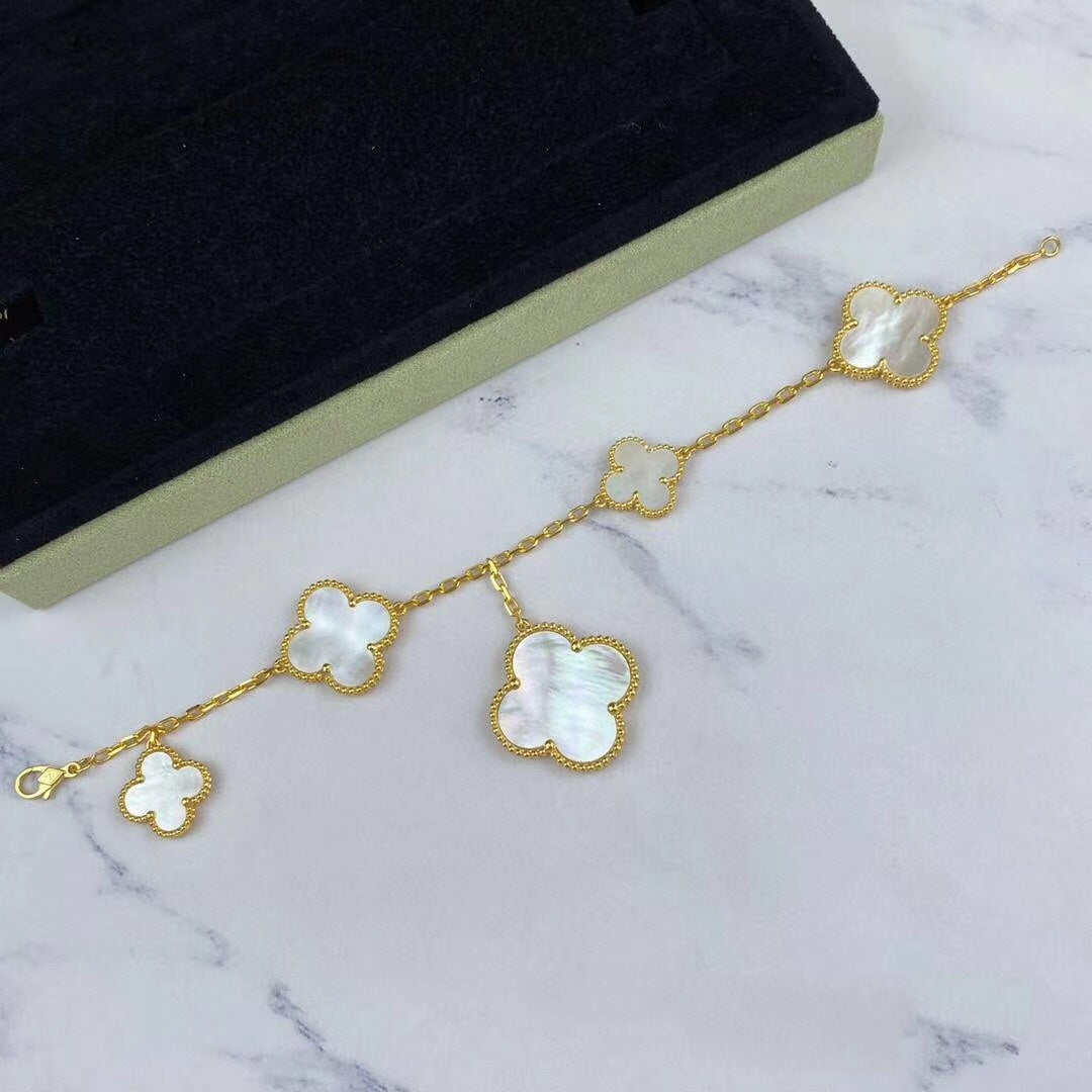 ¡®Dream¡¯MAGIC CLOVER MOP GOLD BRACELET 5 MOTIFS