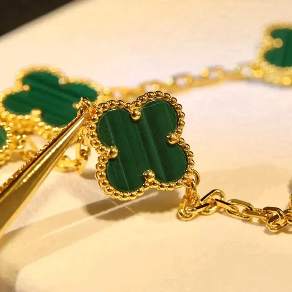 [Dream]New  CLOVER 5 MOTIF MALACHITE BRACELET COLLECTION