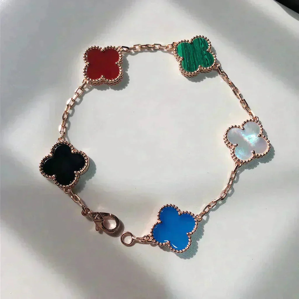 [Dream]New CLOVER 5 MOTIFS MULTICOLOR BRACELET