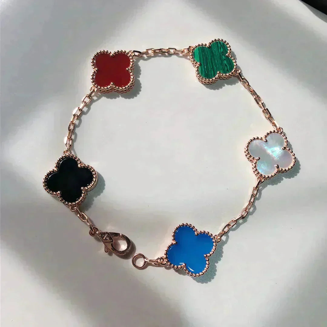 [Dream]New CLOVER 5 MOTIFS MULTICOLOR BRACELET