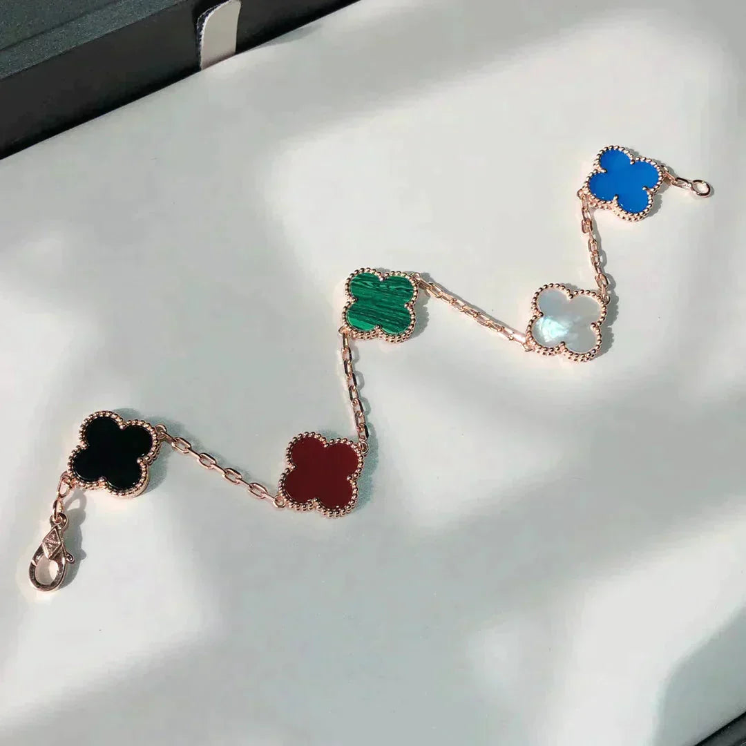[Dream]New CLOVER 5 MOTIFS MULTICOLOR BRACELET
