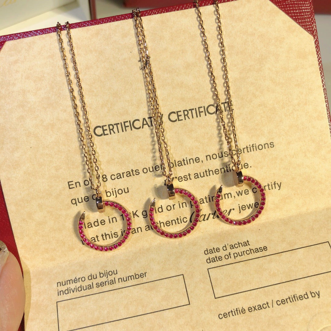 ¡®Dream¡¯JUSTE NECKLACE GOLD RED DIAMONDS