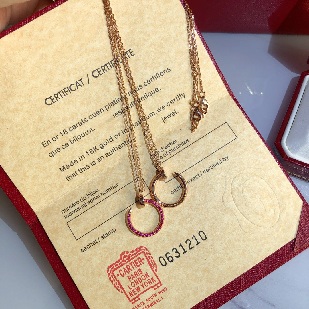 ¡®Dream¡¯JUSTE NECKLACE GOLD RED DIAMONDS