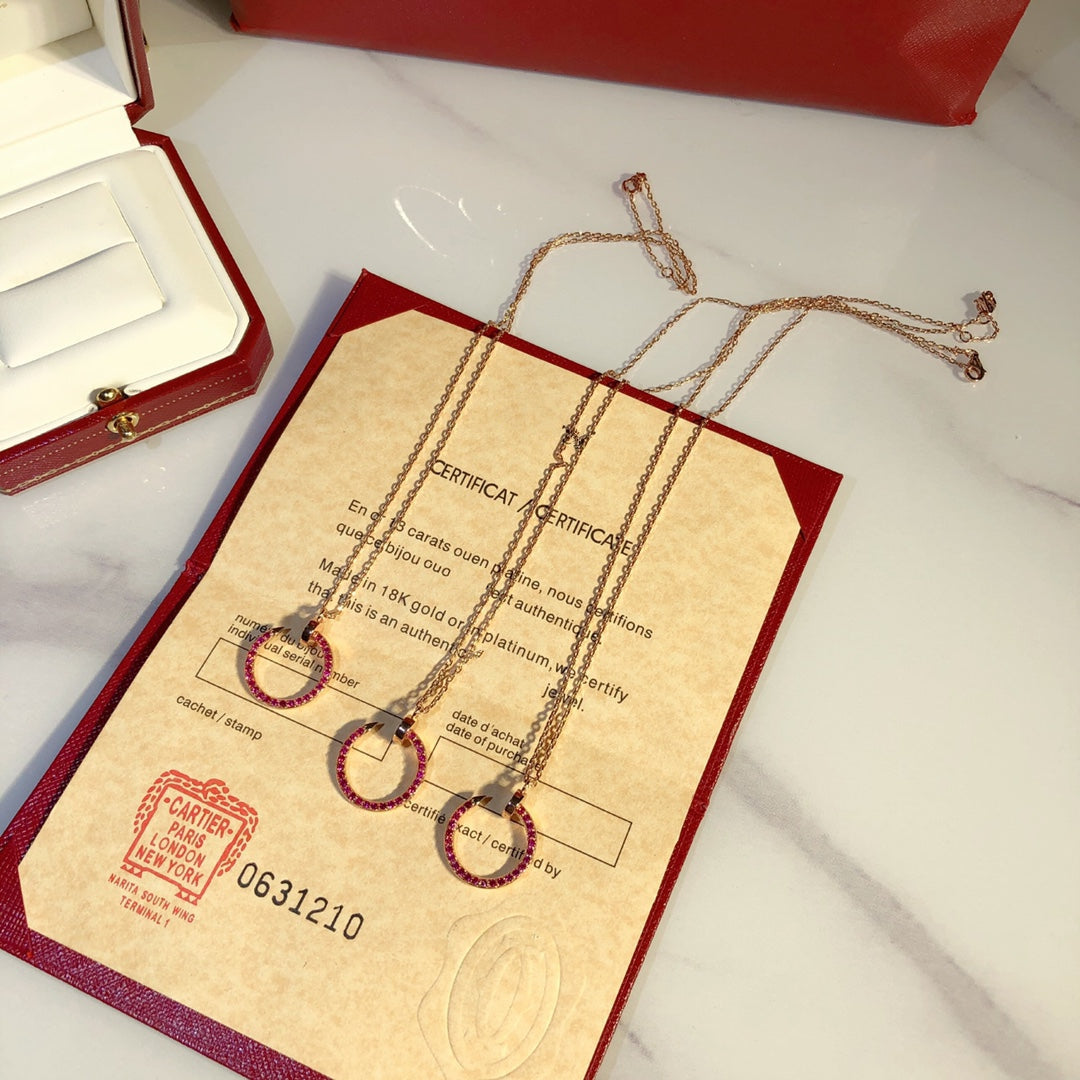 ¡®Dream¡¯JUSTE NECKLACE GOLD RED DIAMONDS