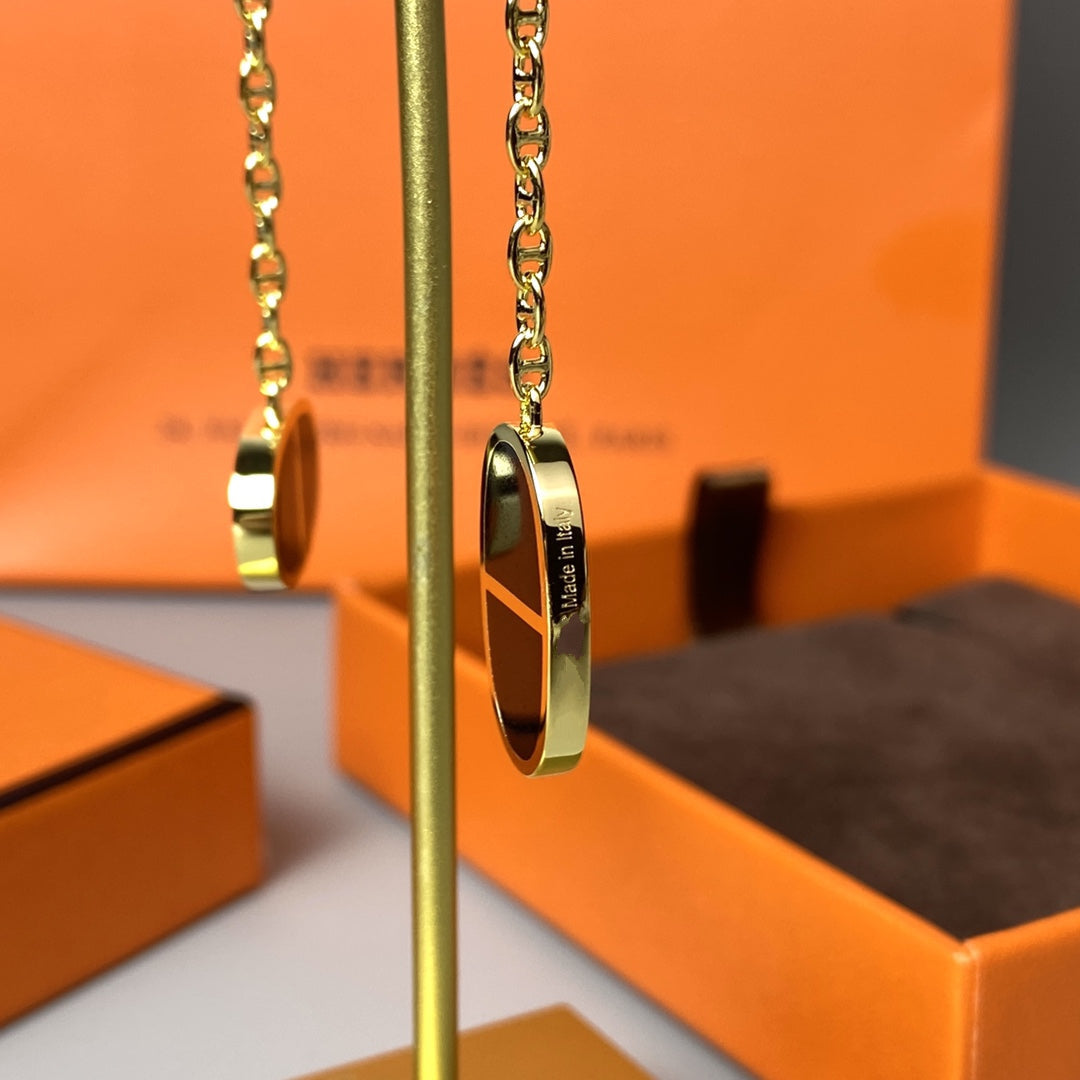 ¡®Dream¡¯CHAINE VERSO BLACK CERAMIC EARRINGS