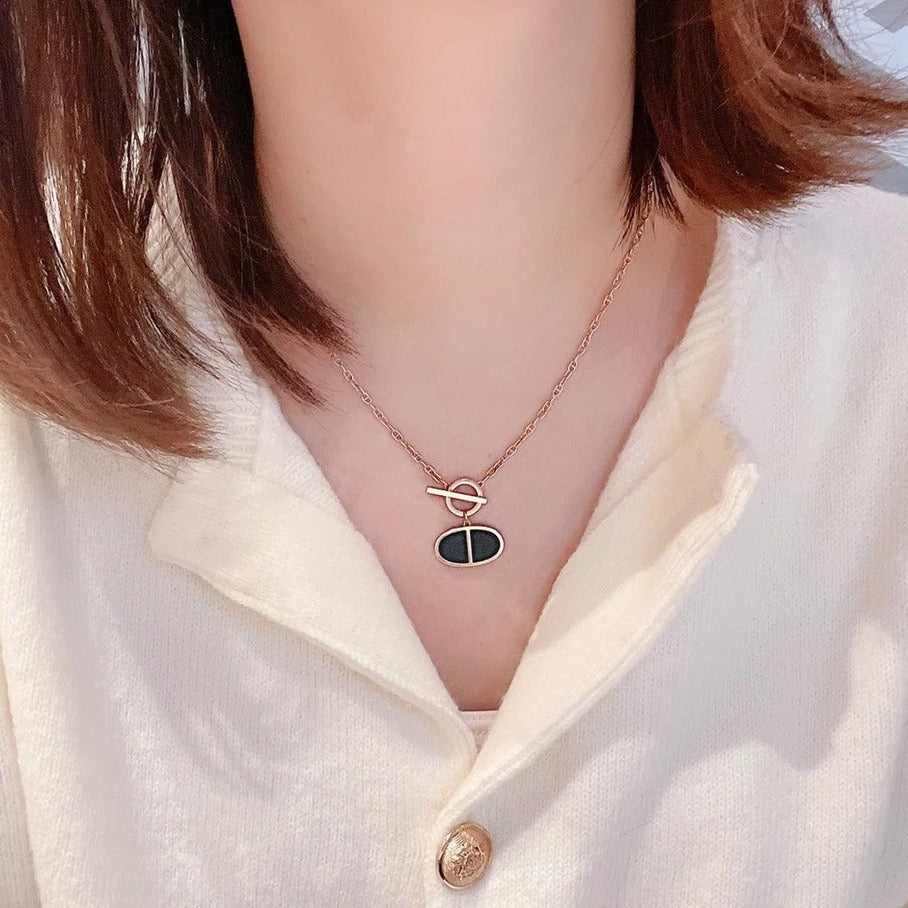 ¡®Dream¡¯CHAINE VERSO BLACK CERAMIC NECKLACE