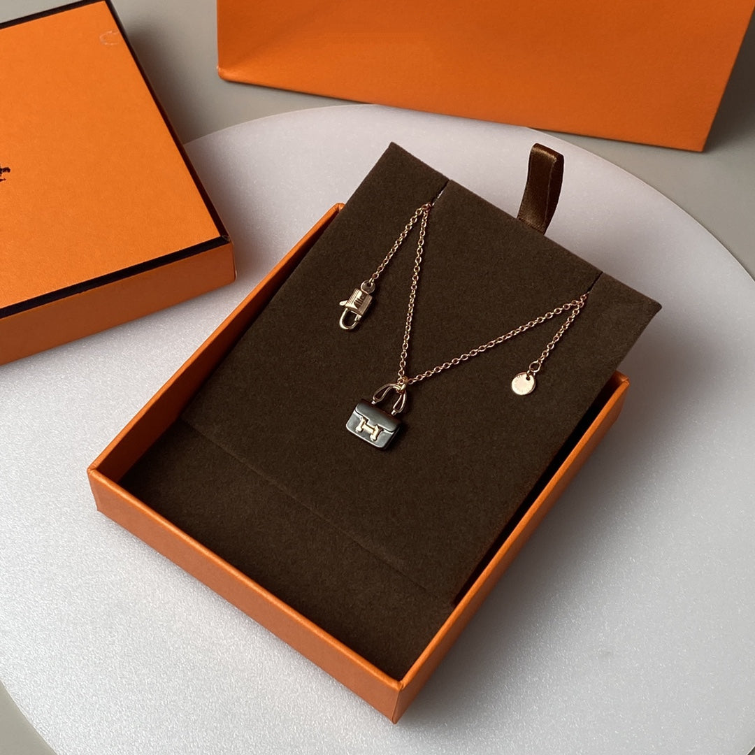 ¡®Dream¡¯CONSTANCE BLACK PEDANT PINK GOLD NECKLACE