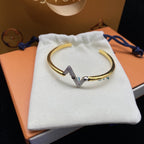¡®Dream¡¯VOLTE UPSITE DOWN DIAMOND GOLD OPEN BRACELET