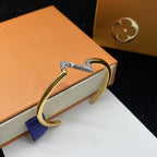 ¡®Dream¡¯VOLTE UPSITE DOWN DIAMOND GOLD OPEN BRACELET