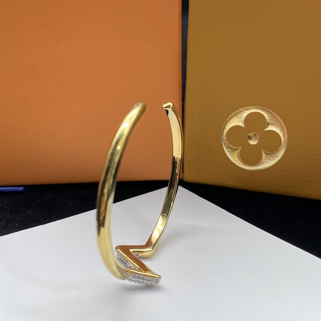 ¡®Dream¡¯VOLTE UPSITE DOWN DIAMOND GOLD OPEN BRACELET