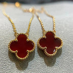 ¡®Dream¡¯CLOVER 15MM CARNELIAN SINGLE FLOWER NECKLACE