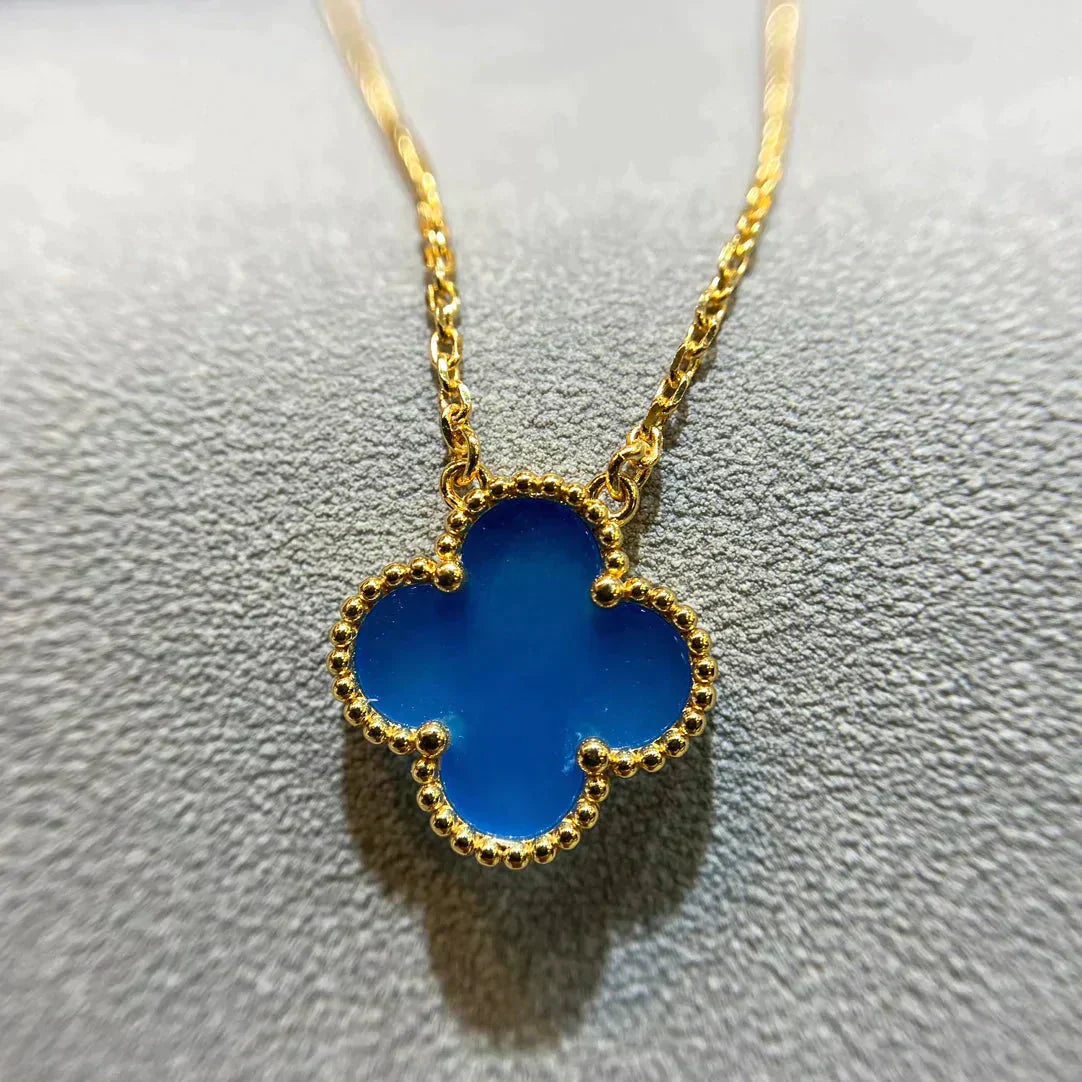 ¡®Dream¡¯CLOVER 15MM BLUE AGATE NECKLACE