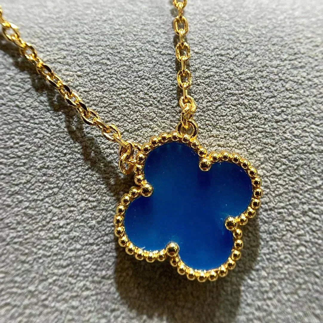 ¡®Dream¡¯CLOVER 15MM BLUE AGATE NECKLACE