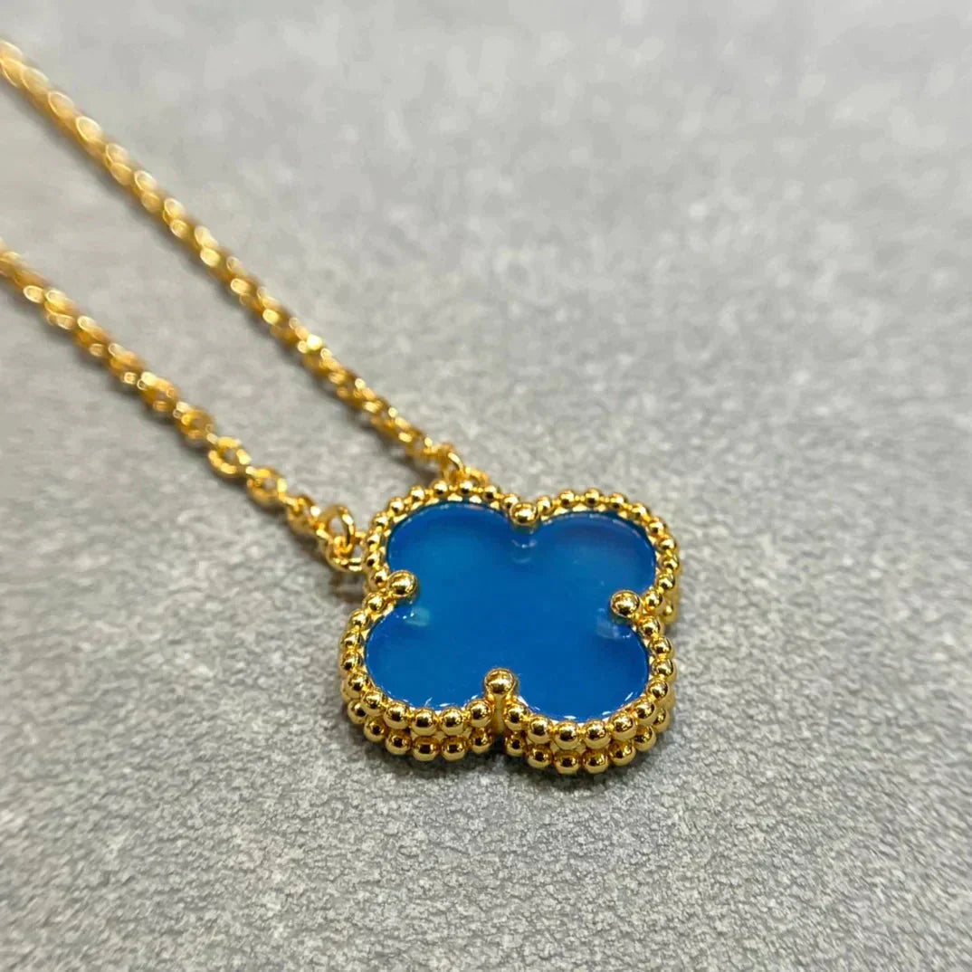 ¡®Dream¡¯CLOVER 15MM BLUE AGATE NECKLACE