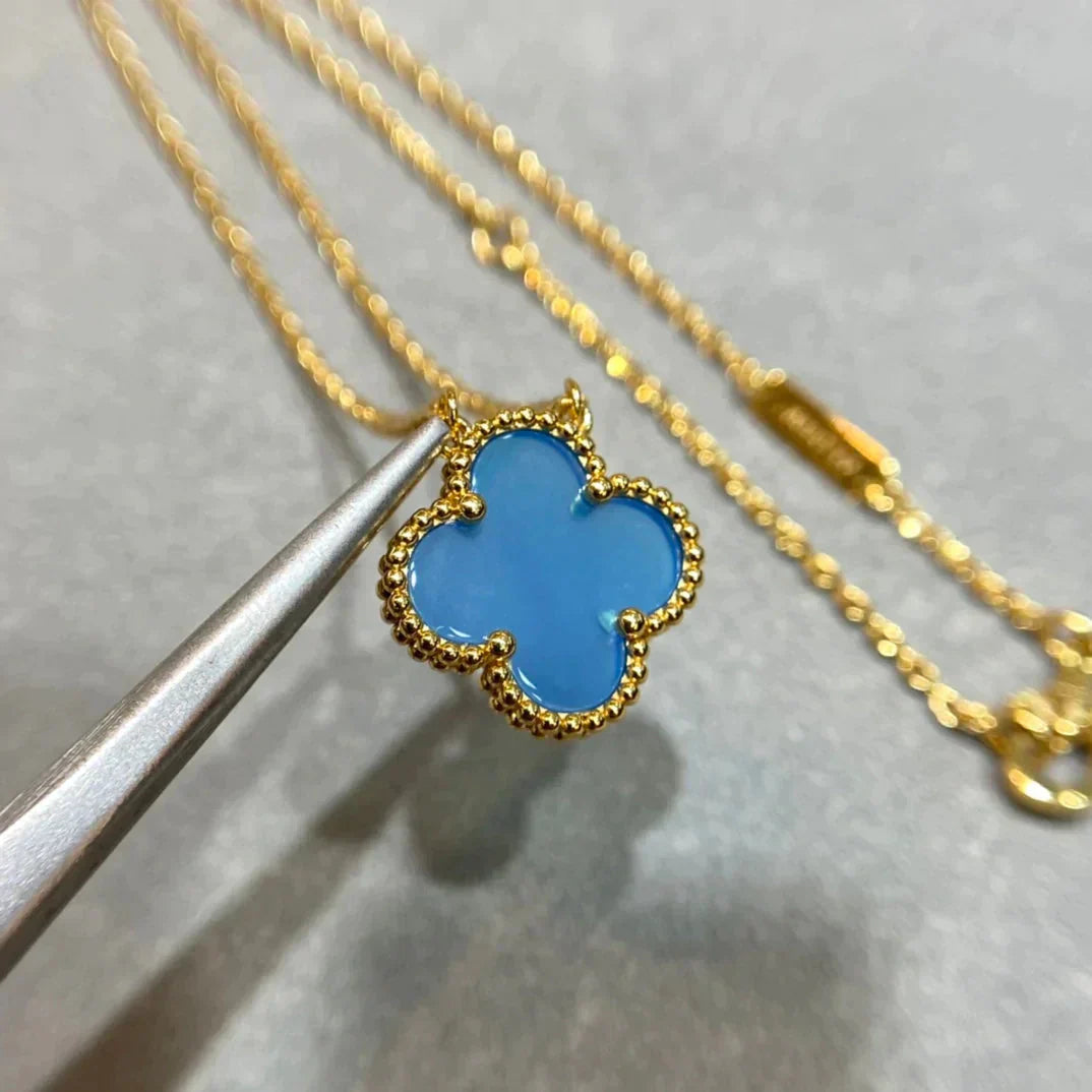 ¡®Dream¡¯CLOVER 15MM BLUE AGATE NECKLACE