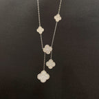 "Dream" Kleeblatt 5 Motive Silber Diamanten Halskette