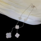 "Dream" Kleeblatt 5 Motive Silber Diamanten Halskette