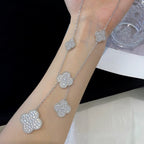 "Dream" Kleeblatt 5 Motive Silber Diamanten Halskette