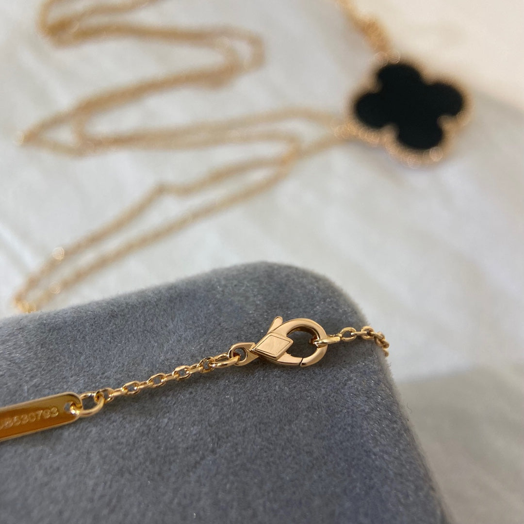 ¡®Dream¡¯CLOVER 25MM NECKLACE GOLD ONYX