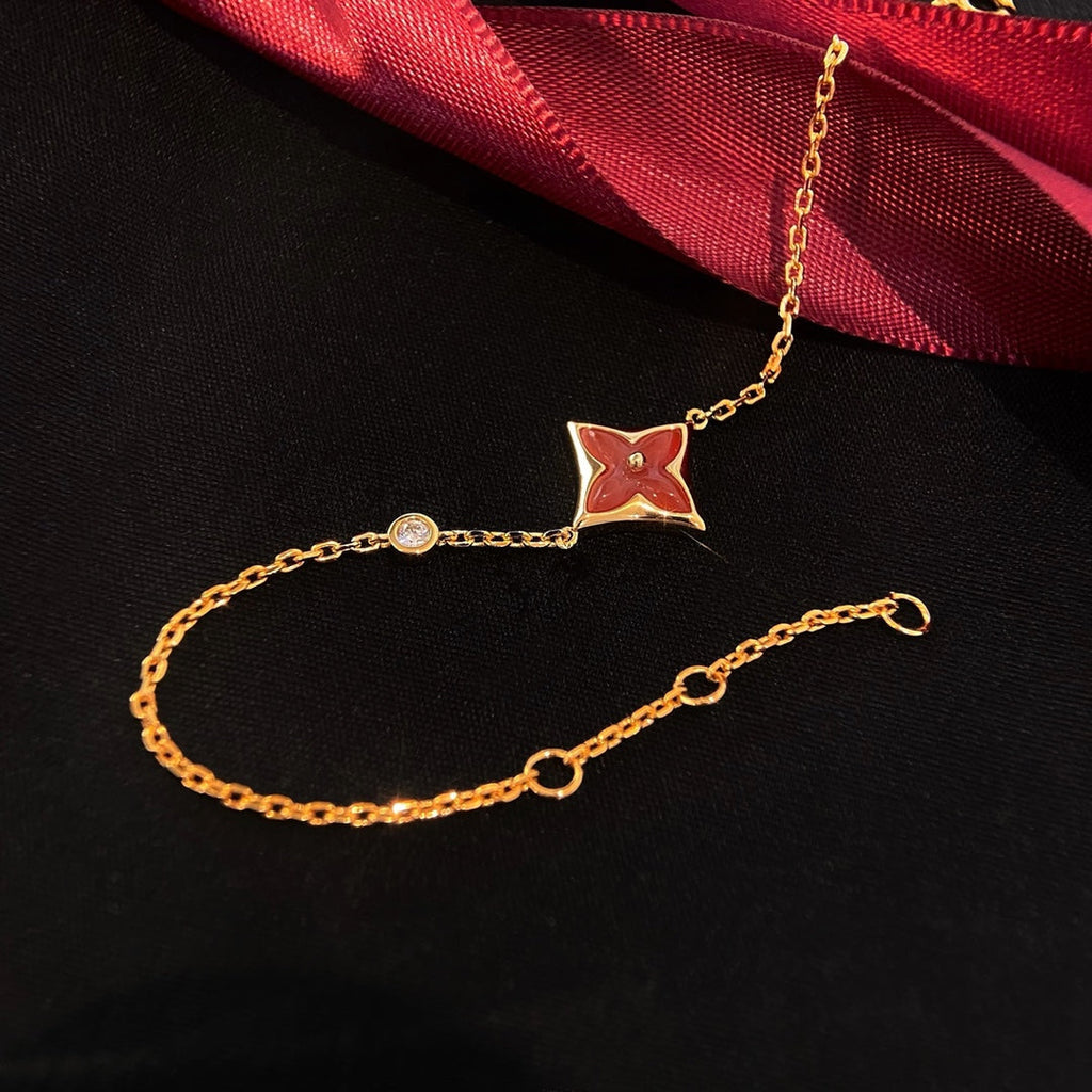 ¡®Dream¡¯COLOR STAR CARNELIAN PINK GOLD DIAMOND BRACELET