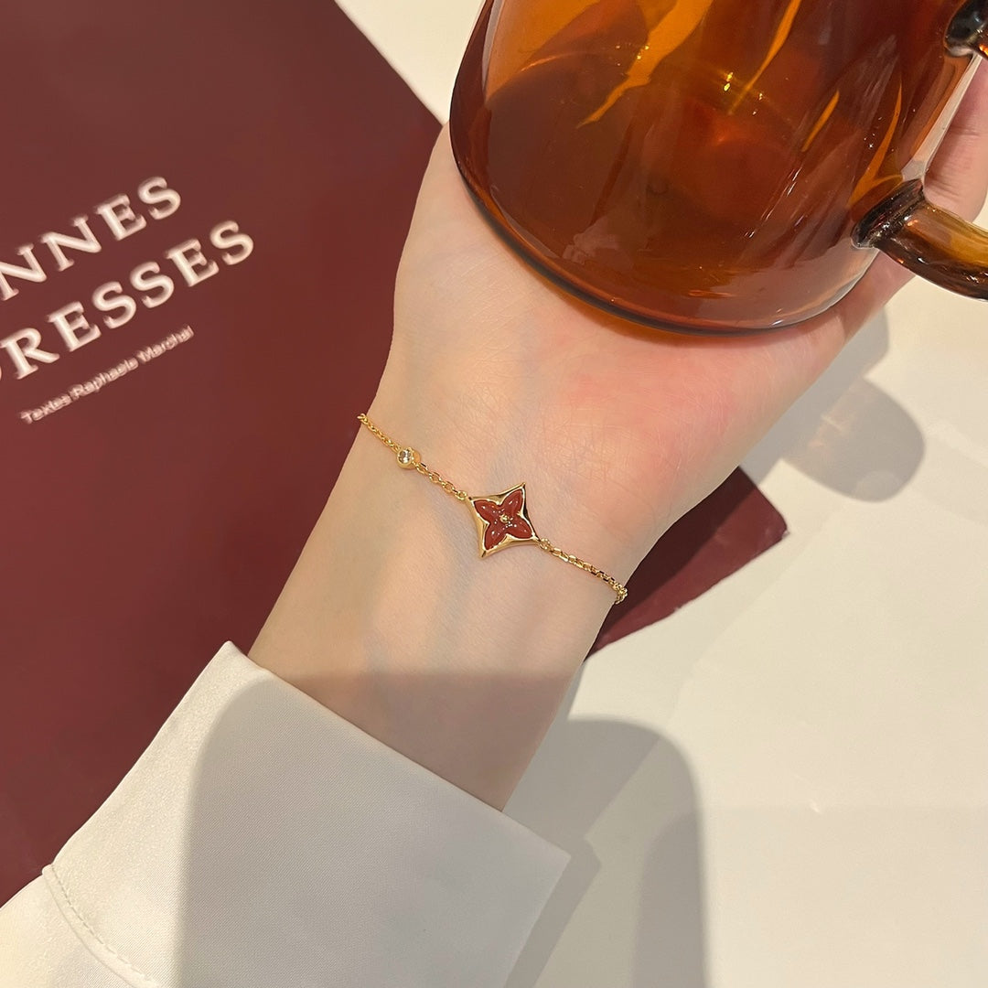 ¡®Dream¡¯COLOR STAR CARNELIAN PINK GOLD DIAMOND BRACELET
