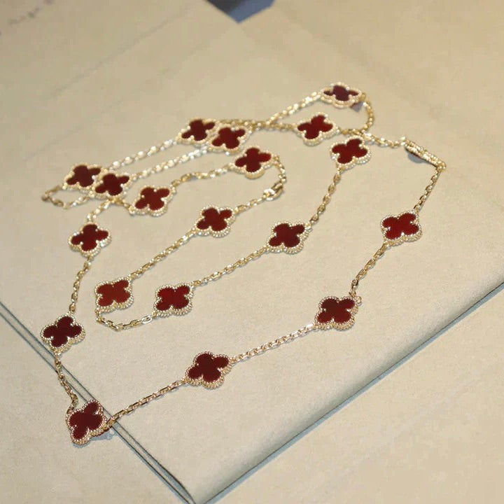 ¡®Dream¡¯CLOVER 20 MOTIFS CARNELIAN NECKLACE