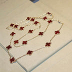 ¡®Dream¡¯CLOVER 20 MOTIFS CARNELIAN NECKLACE