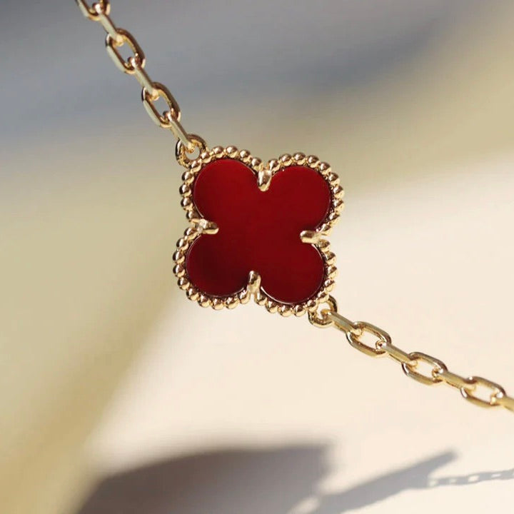 ¡®Dream¡¯CLOVER 20 MOTIFS CARNELIAN NECKLACE