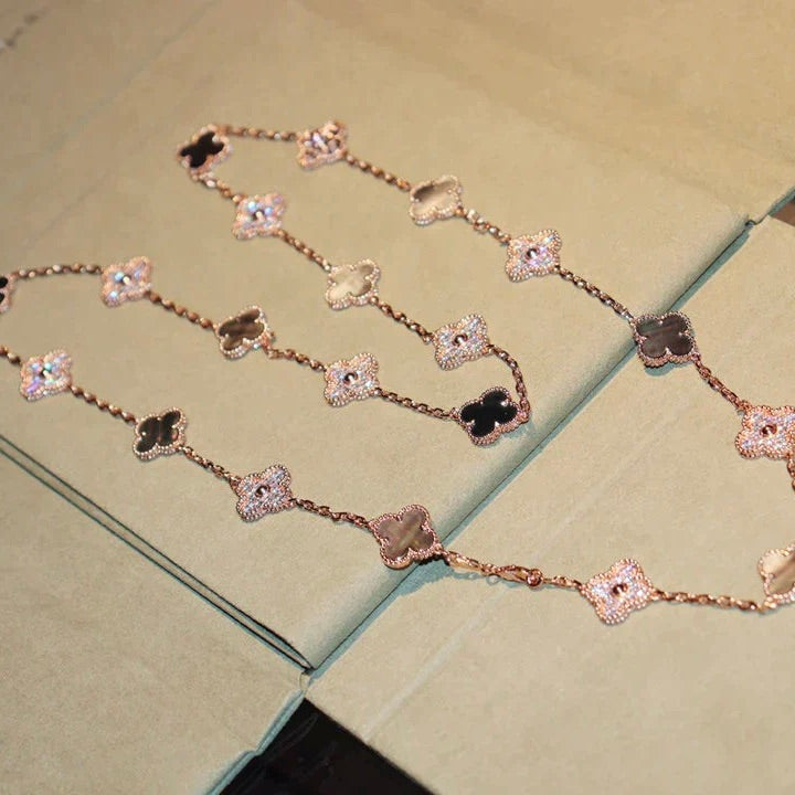 ¡®Dream¡¯CLOVER 20 MOTIFS DARK MOP DIAMOND  NECKLACE