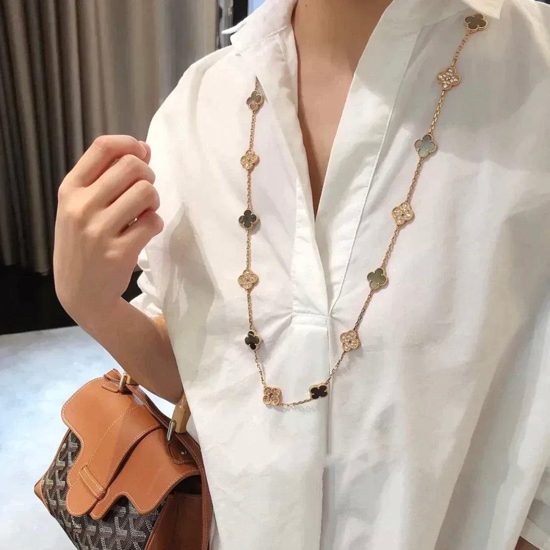 ¡®Dream¡¯CLOVER 20 MOTIFS DARK MOP DIAMOND  NECKLACE
