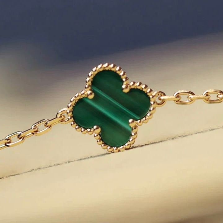 ¡®Dream¡¯CLOVER 20 MOTIFS MALACHITE DIAMOND NECKLACE