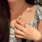 ¡®Dream¡¯CLOVER MOP DIAMOND ROSE GOLD NECKLACE