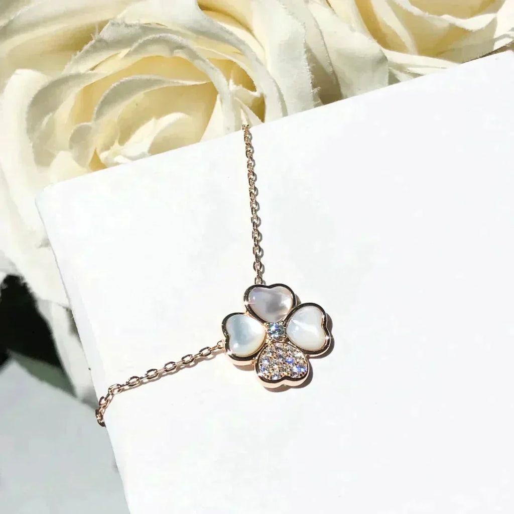 ¡®Dream¡¯CLOVER MOP DIAMOND ROSE GOLD NECKLACE