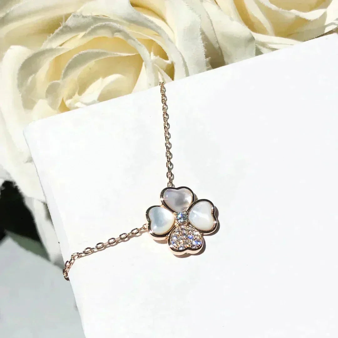¡®Dream¡¯CLOVER MOP DIAMOND ROSE GOLD NECKLACE