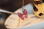 ¡®Dream¡¯BUTTERFLY RED DIAMOND ROSE GOLD NECKLACE