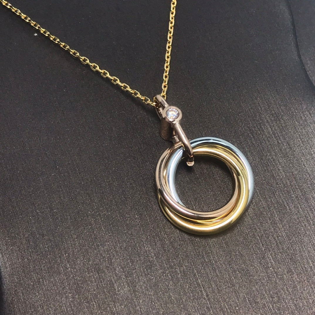 ¡®Dream¡¯TRINITY SILVER GOLD PINK GOLD NECKLACE