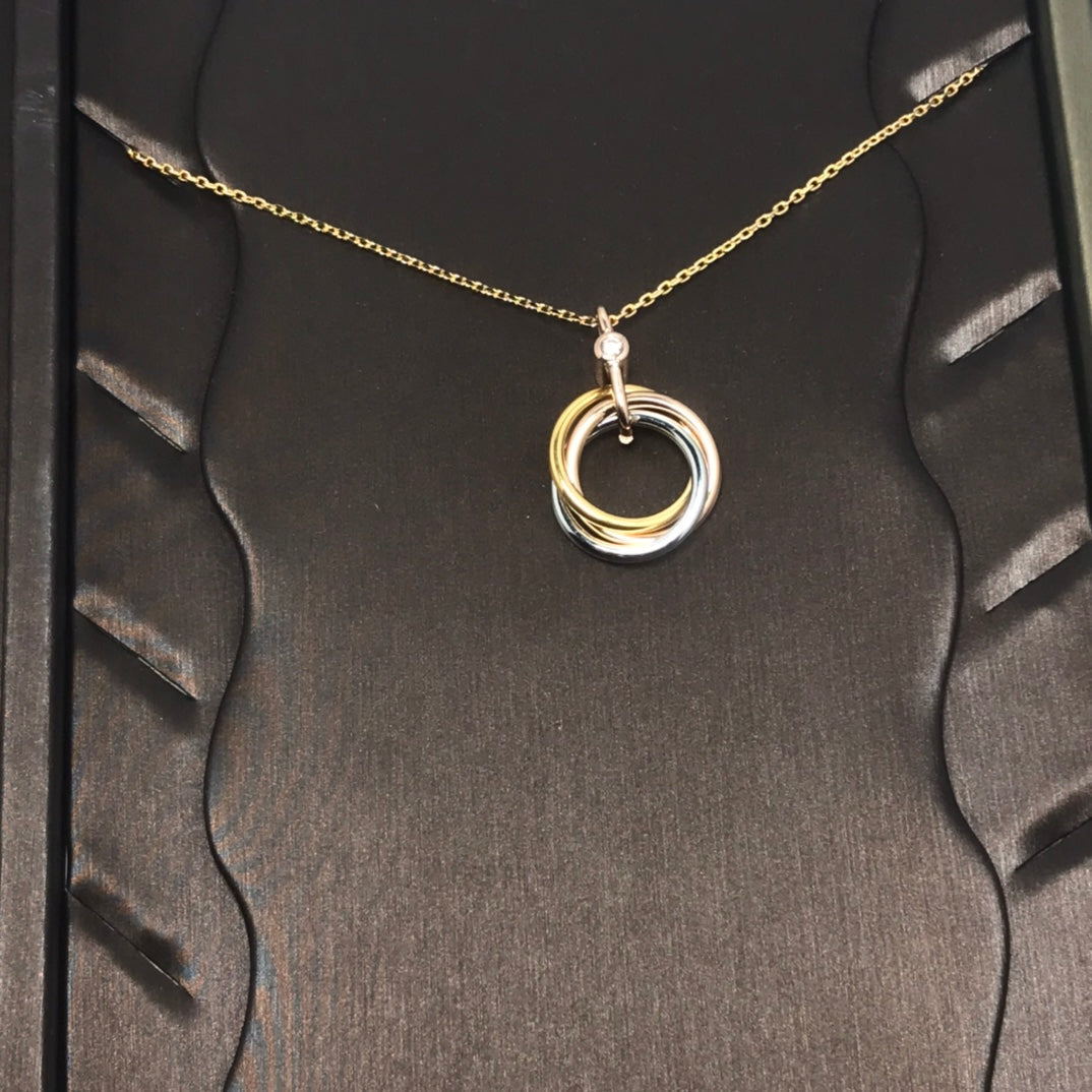 ¡®Dream¡¯TRINITY SILVER GOLD PINK GOLD NECKLACE