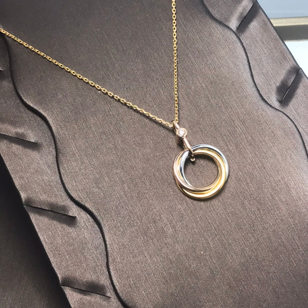 ¡®Dream¡¯TRINITY SILVER GOLD PINK GOLD NECKLACE