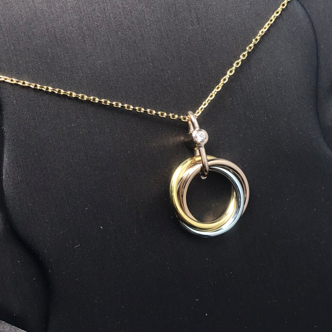 ¡®Dream¡¯TRINITY SILVER GOLD PINK GOLD NECKLACE