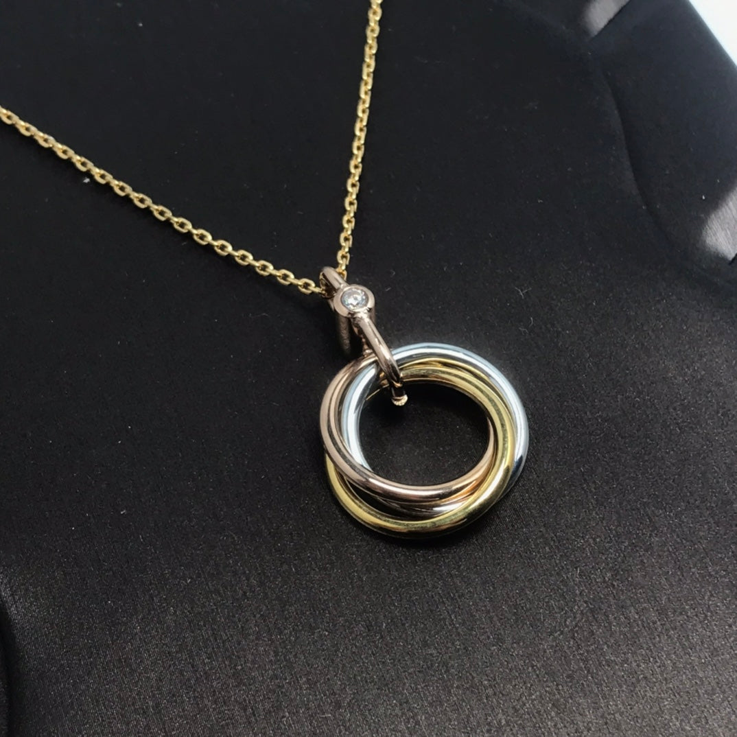 ¡®Dream¡¯TRINITY SILVER GOLD PINK GOLD NECKLACE