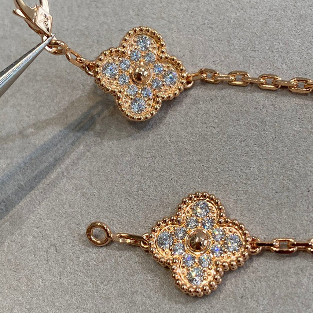 [Dream] New  CLOVER 5 MOTIF FULL DIAMOND BRACELET COLLECTION