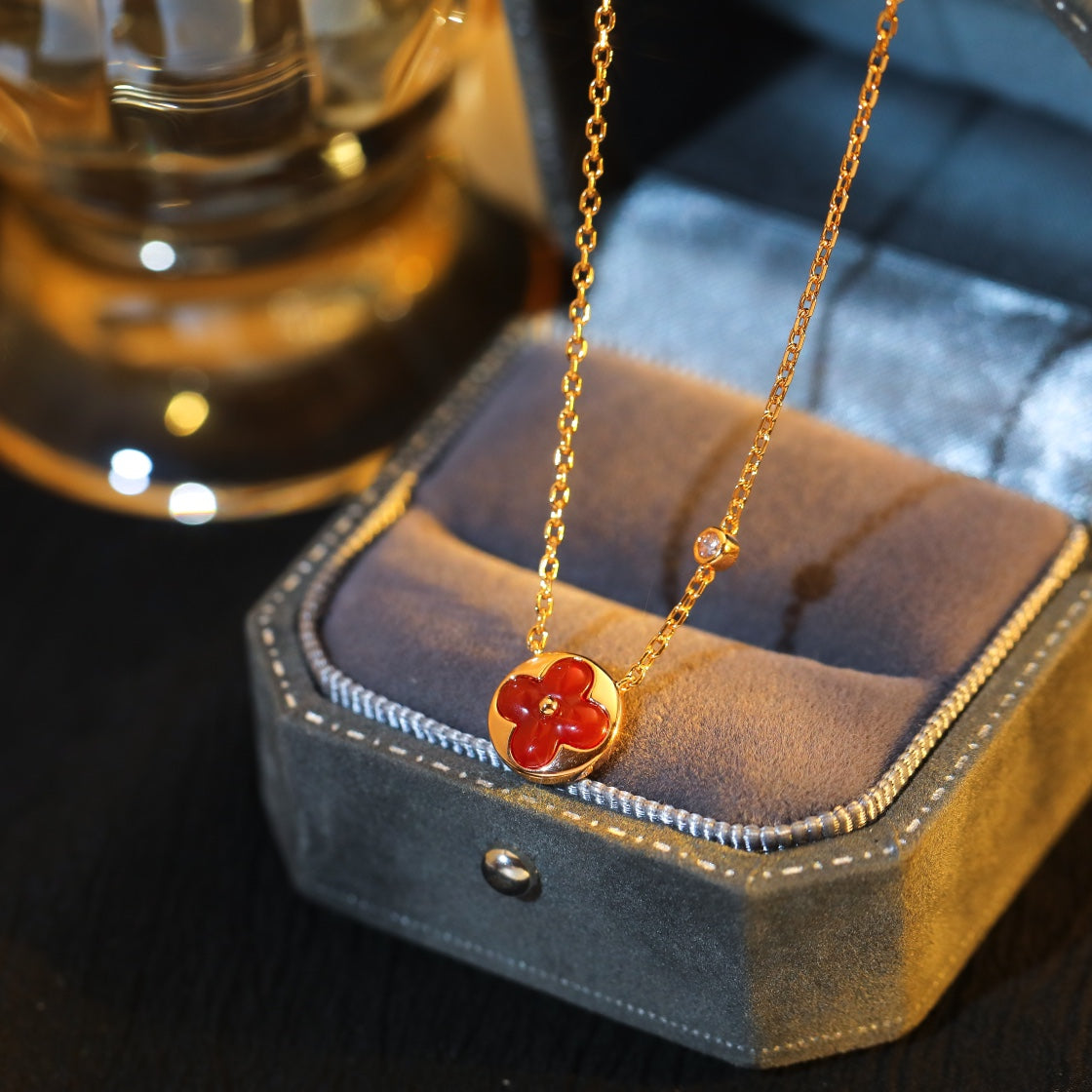 ¡®Dream¡¯SUN PEDANT PINK GOLD 1 DIAMOND NECKLACE