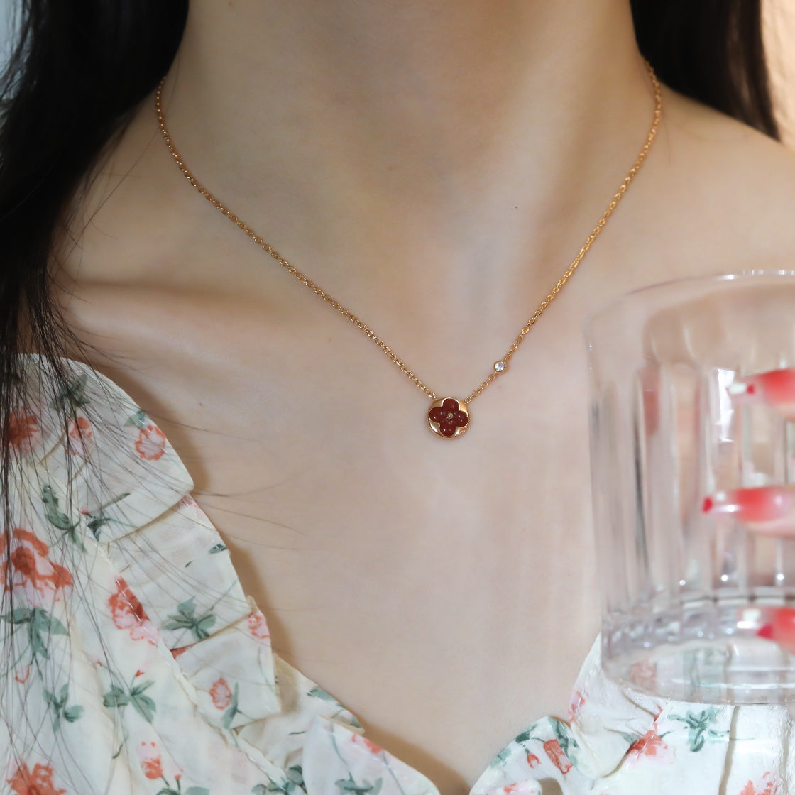 ¡®Dream¡¯SUN PEDANT PINK GOLD 1 DIAMOND NECKLACE
