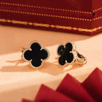 ¡®Dream¡¯CLOVER MEDIUM 1 MOTIFS  ONYX STUD EARRINGS
