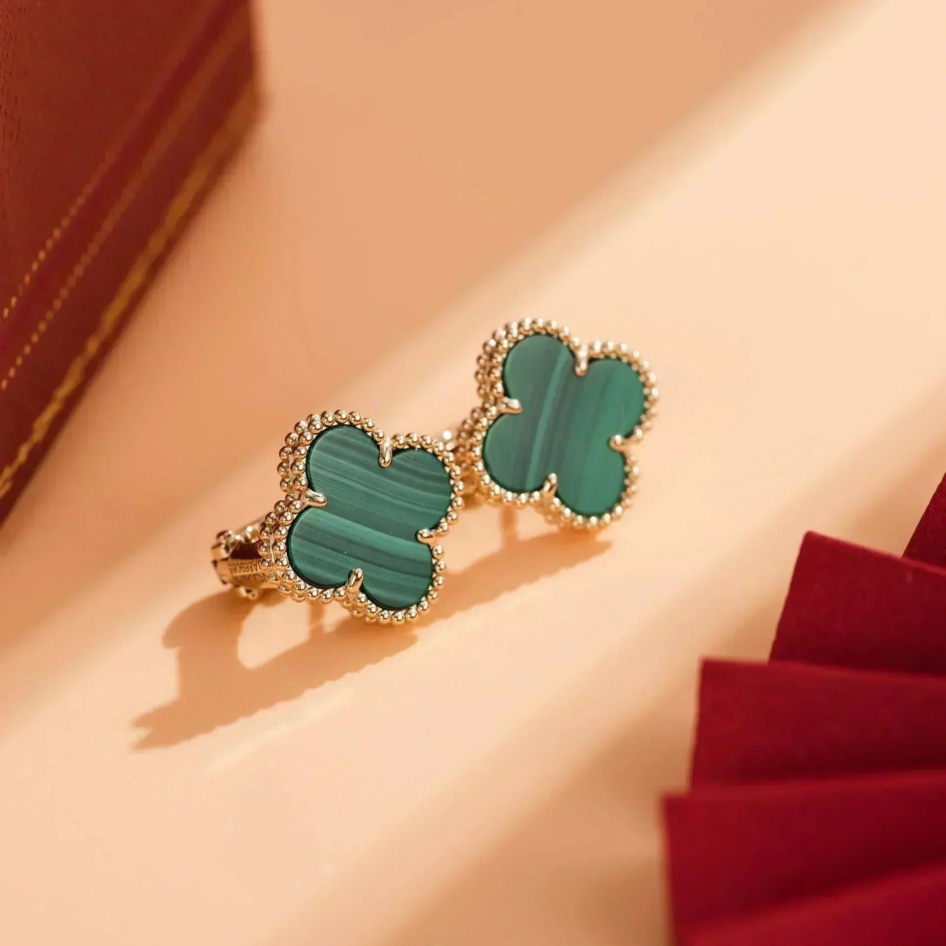 ¡®Dream¡¯CLOVER MEDIUM 1 MOTIFS MALACHITE  EARRINGS