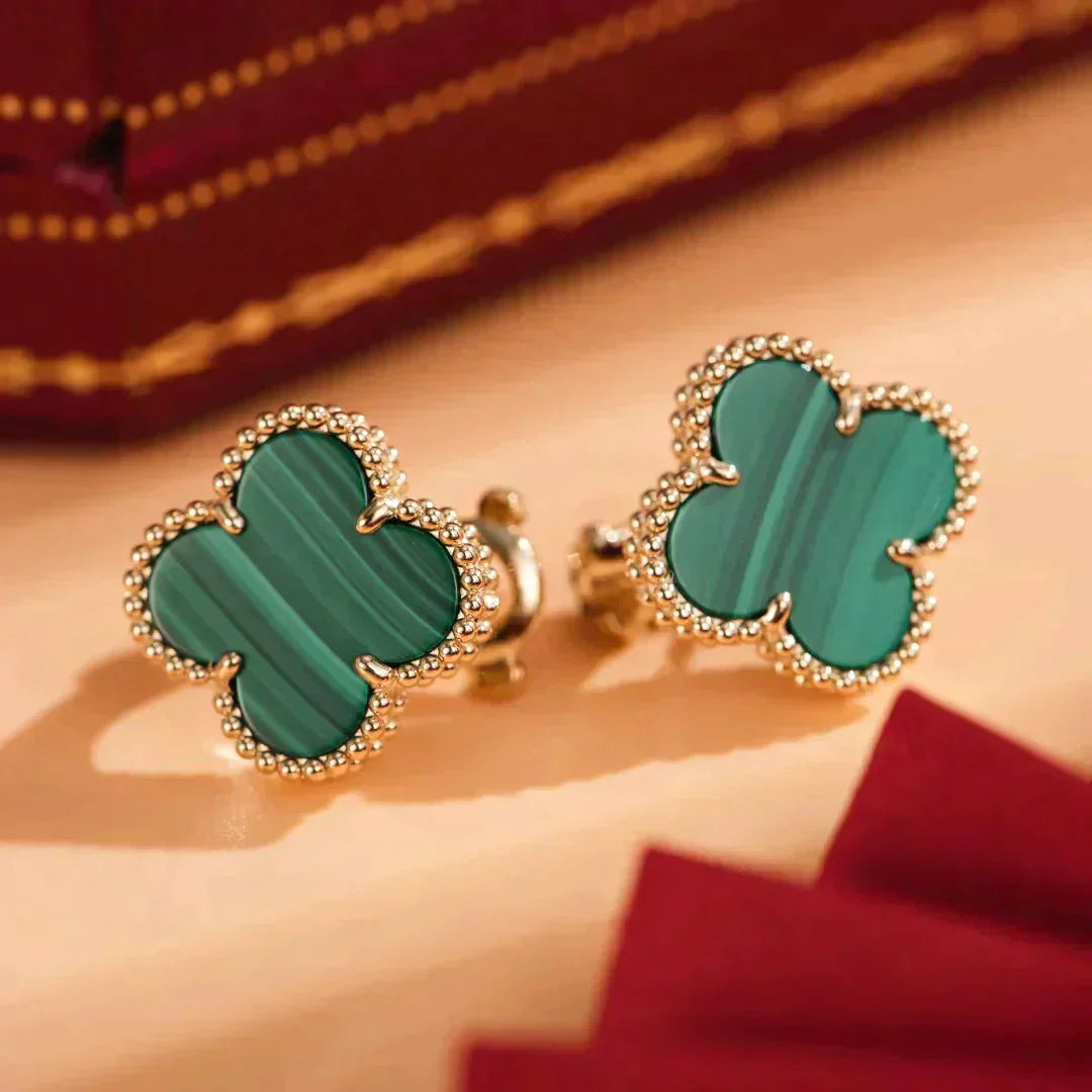 ¡®Dream¡¯CLOVER MEDIUM 1 MOTIFS MALACHITE  EARRINGS