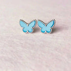 ¡®Dream¡¯BUTTERFLY TURQUOISE EARRINGS SILVER