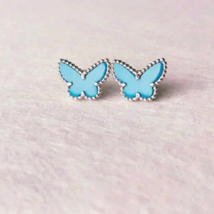 ¡®Dream¡¯BUTTERFLY TURQUOISE EARRINGS SILVER