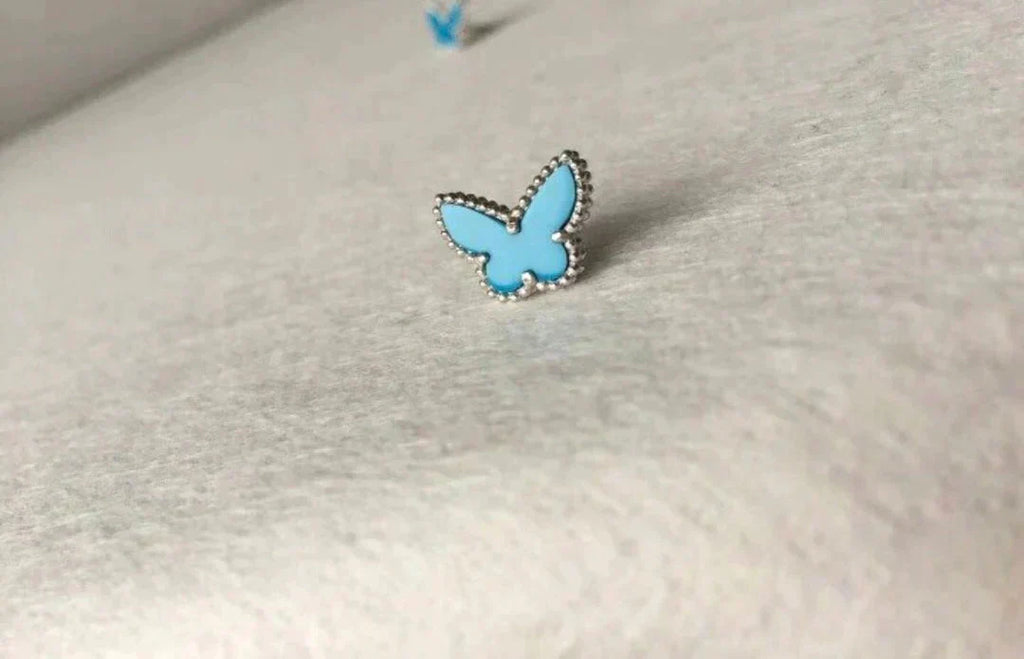 ¡®Dream¡¯BUTTERFLY TURQUOISE EARRINGS SILVER